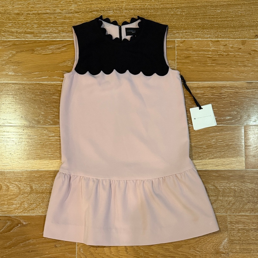 Victoria Beckham for Target Pink and Black Scalloped Dress